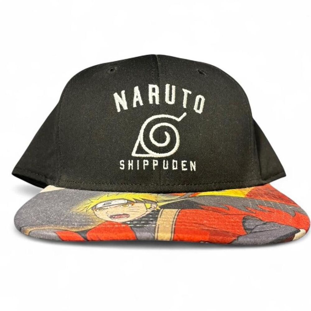 Naruto Shippuden Black & Multicolor Snapback‎ Hat OSFM NWOT